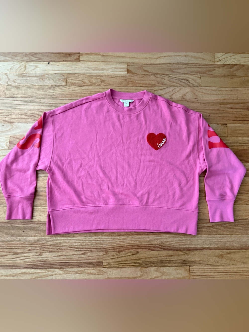 Shiraleah Pink Heart Lightweight Sweatshirt NWOT M